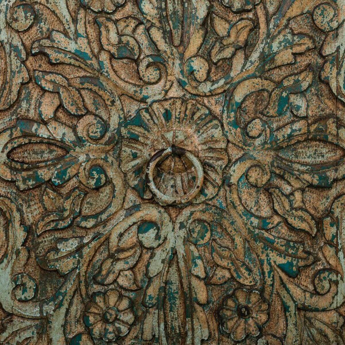 Aparador artesanal azul de madera de mango, 45 x 76 x 165 cm — imagen 7