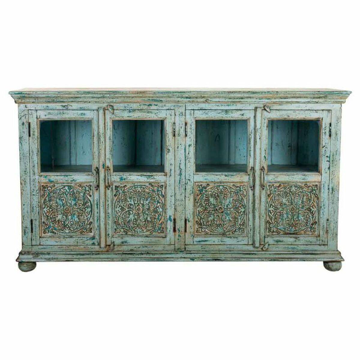 Aparador de madera de mango en azul, estilo artesanal, 170 cm — imagen 3