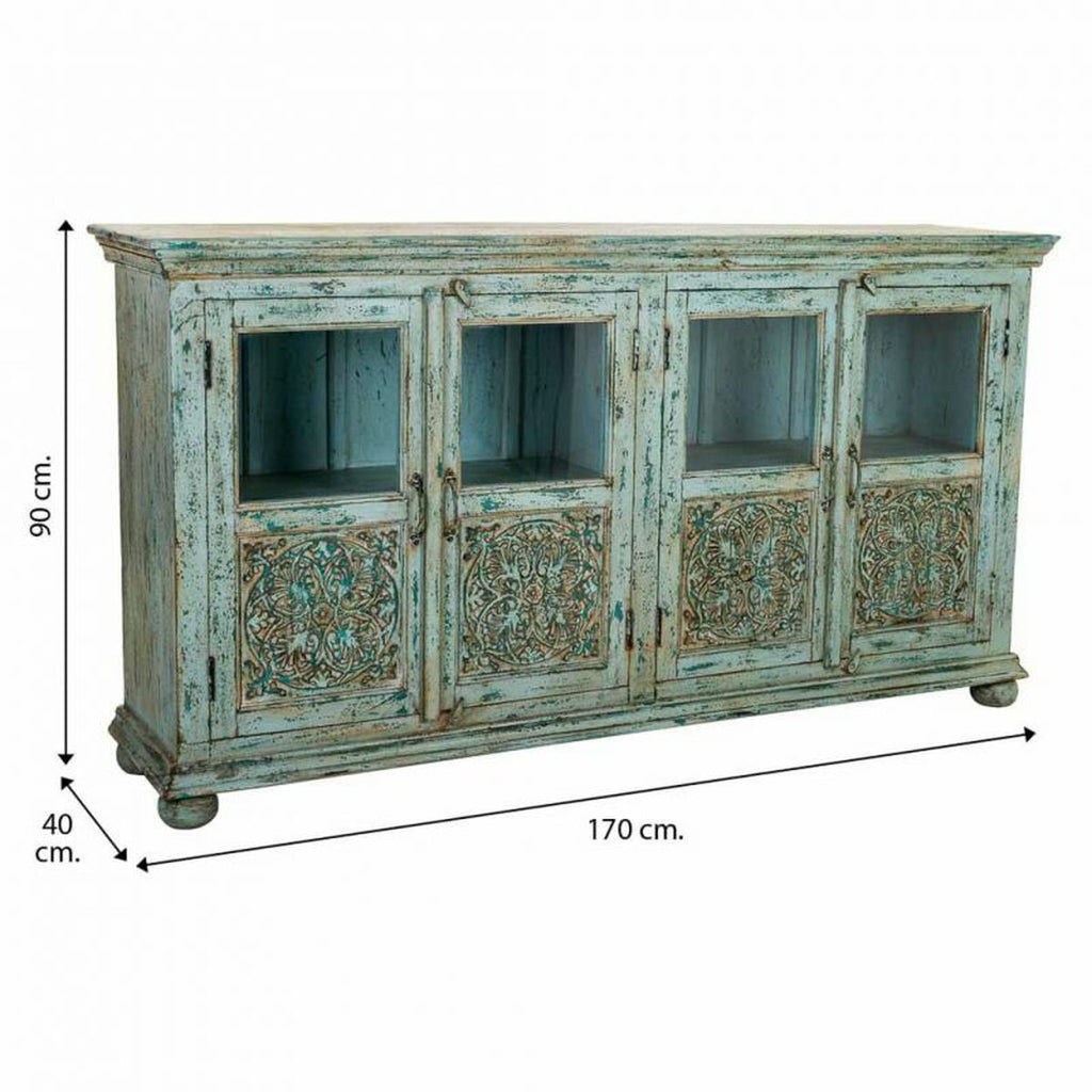 Aparador de madera de mango en azul, estilo artesanal, 170 cm — imagen 6
