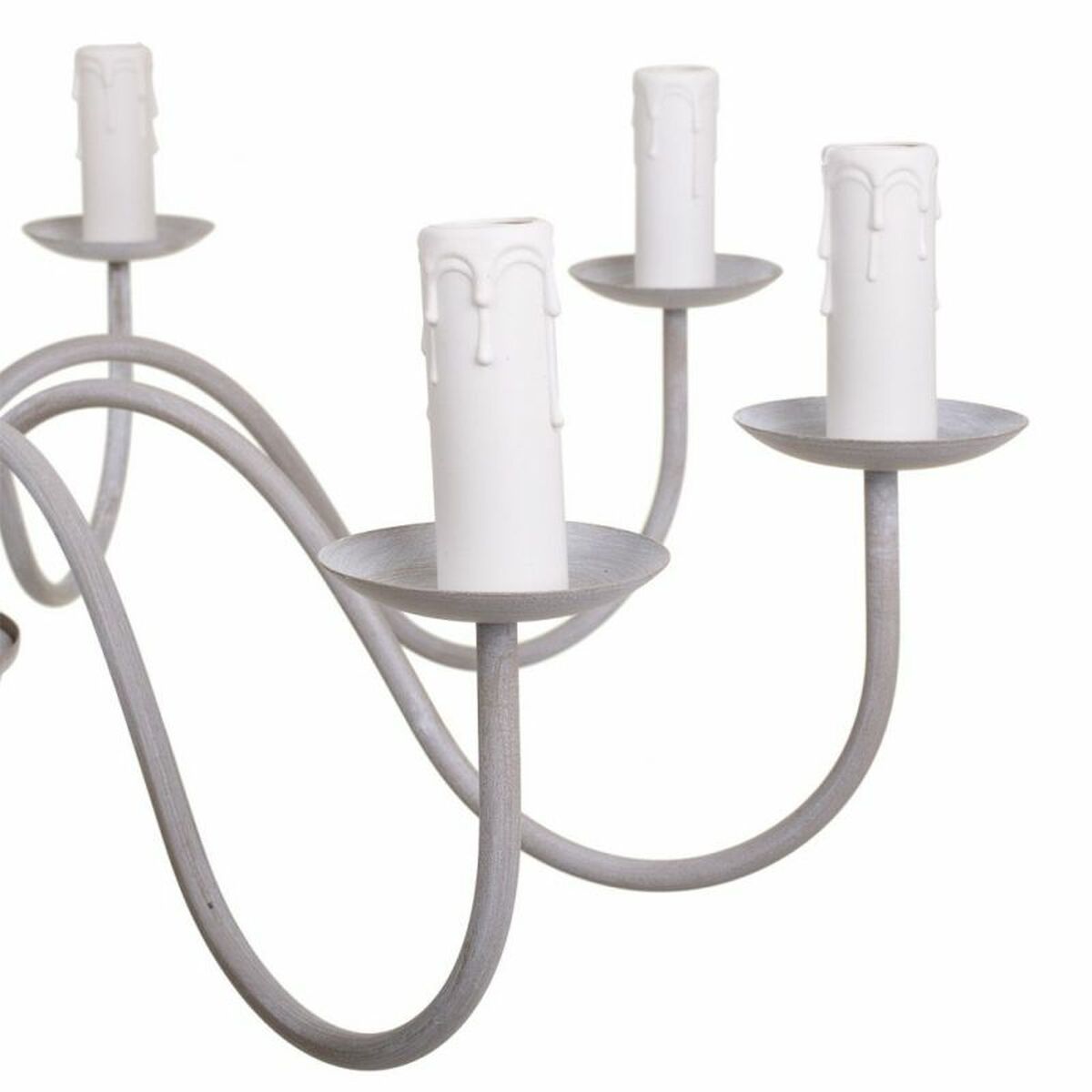 Lámpara de techo blanca y gris de metal, 134 x 77 x 77 cm — imagen 4