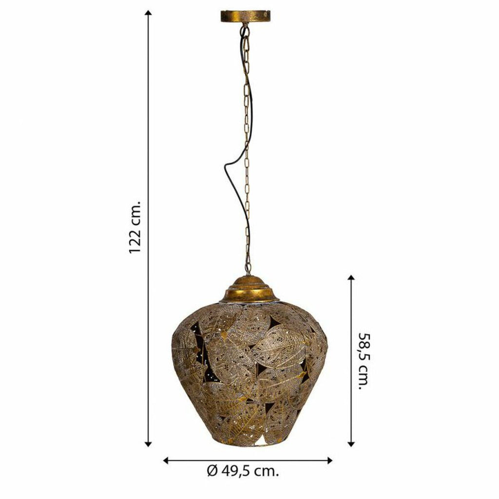 Lámpara de techo de hierro dorado, casquillo E27, 49x58x49cm — imagen 5