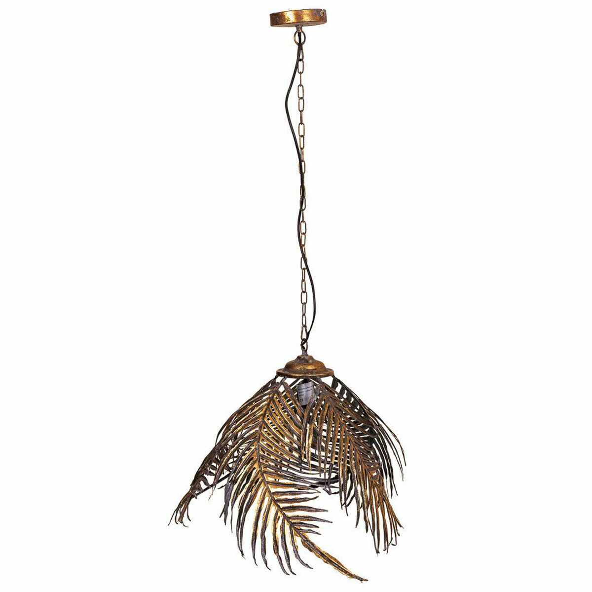 Lámpara de techo de hierro en dorado, 59 x 48 x 59 cm