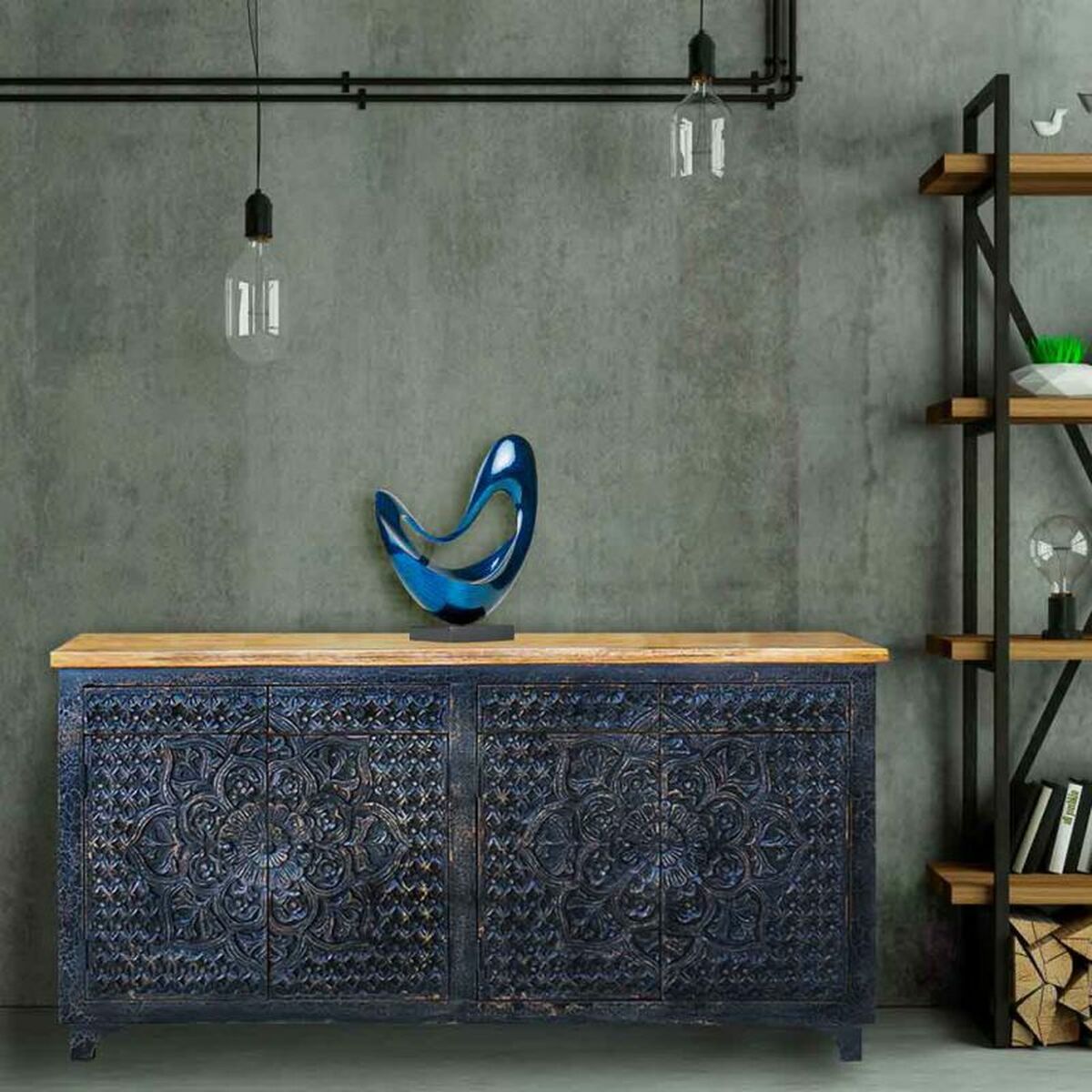 Aparador de madera de mango, estilo artesanal — imagen 2