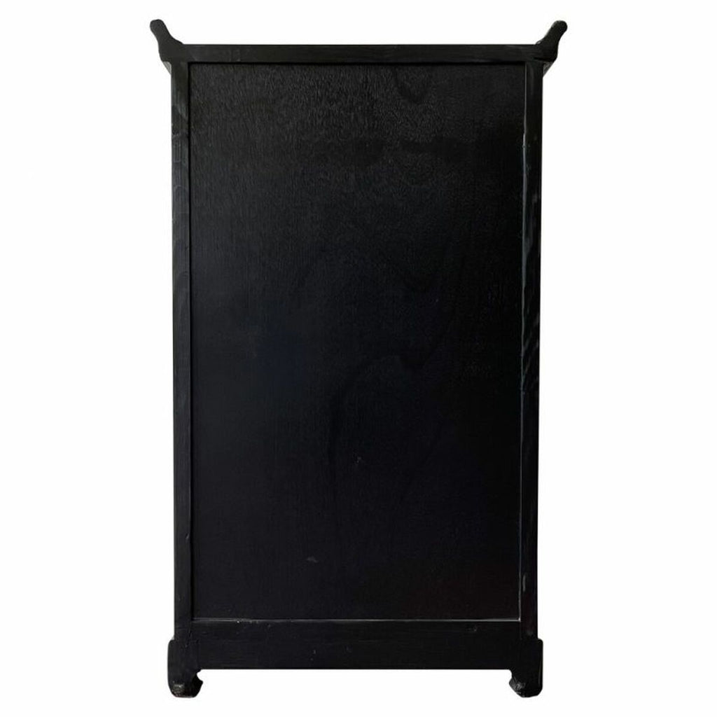 Aparador artesanal negro de madera de olmo, 32 x 98 x 55 cm — imagen 4