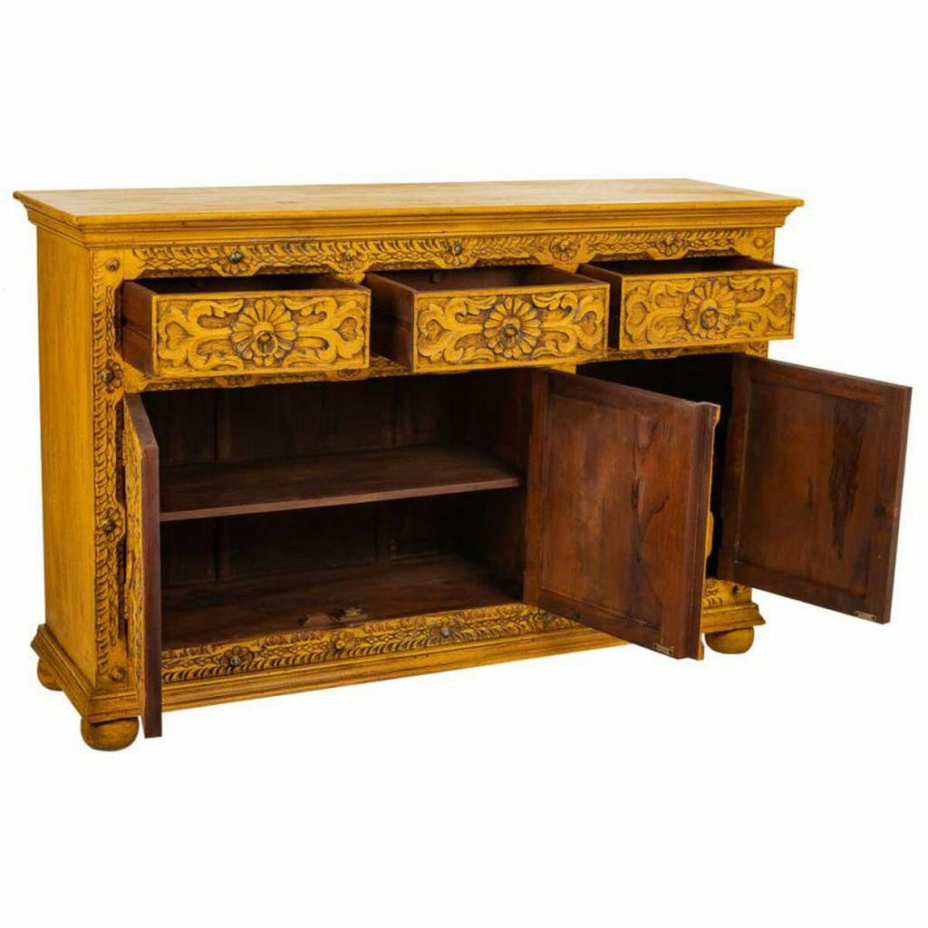Aparador artesanal de hierro y madera de mango, amarillo — imagen 3