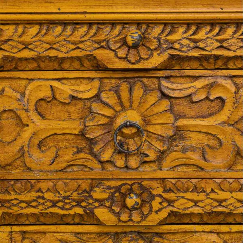 Aparador artesanal de hierro y madera de mango, amarillo — imagen 8
