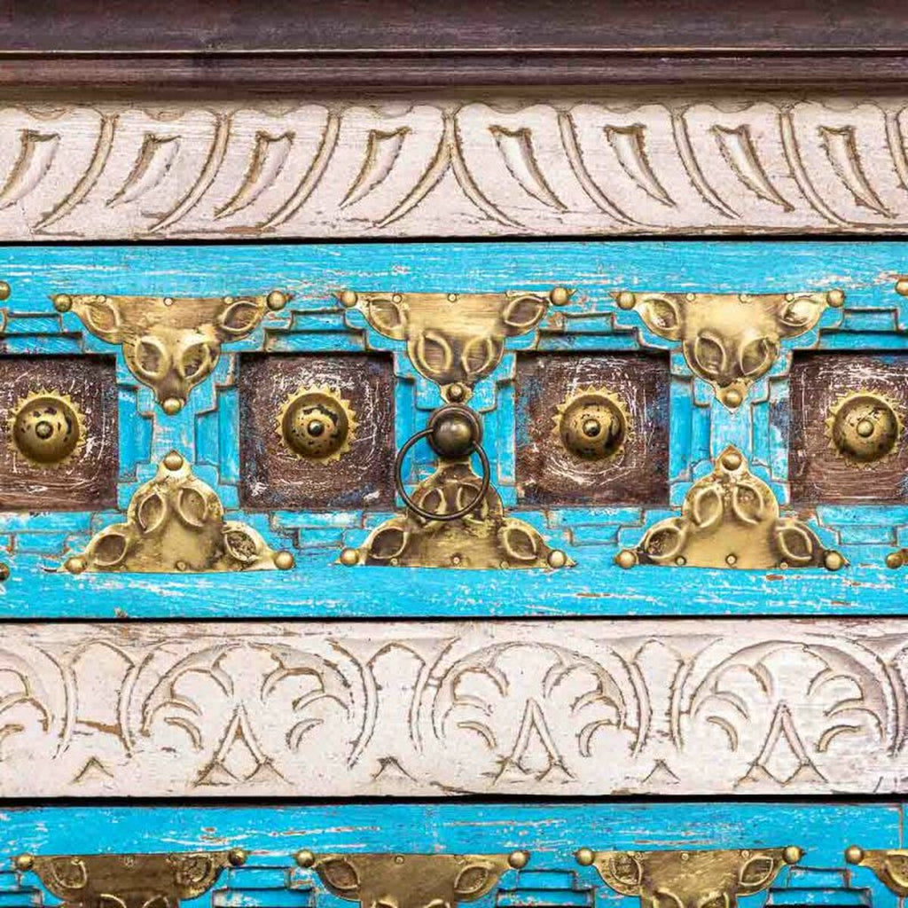 Aparador artesanal de latón y madera de mango — imagen 8