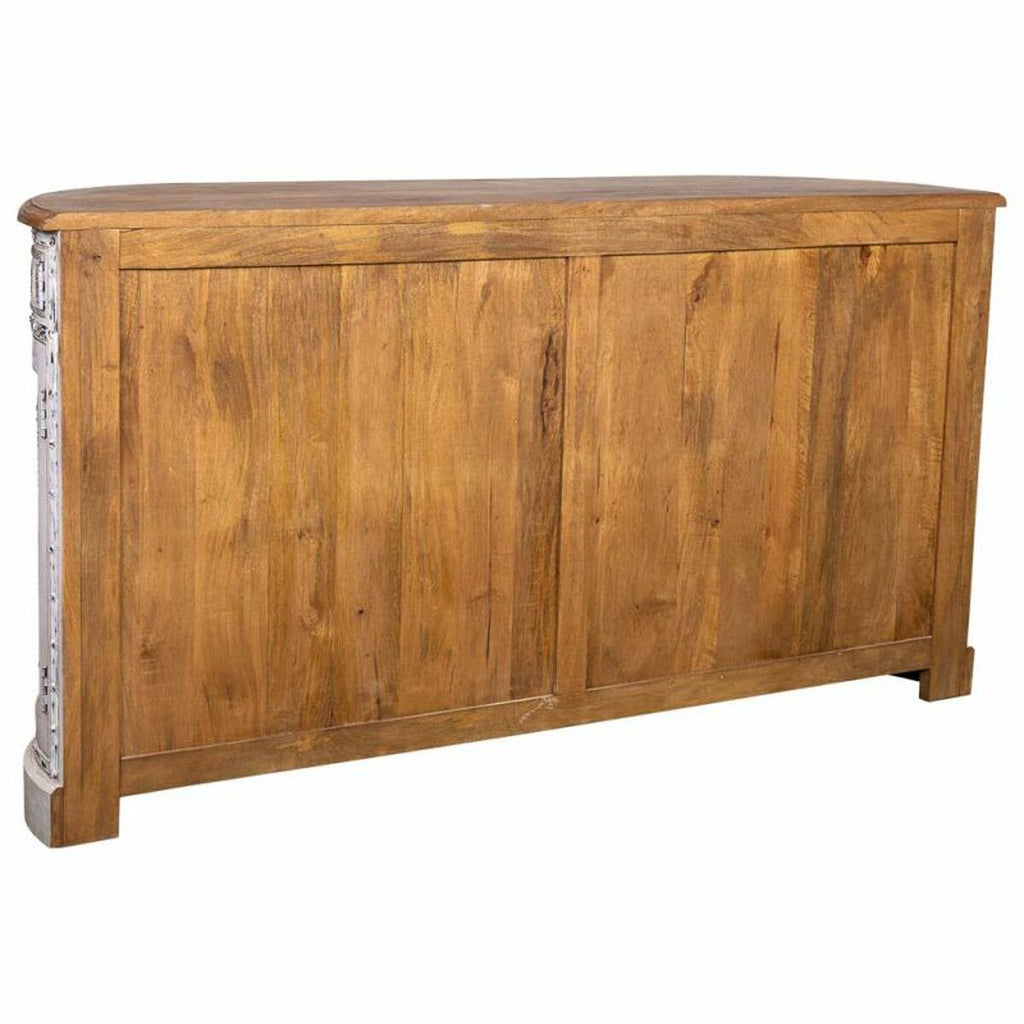 Aparador artesanal blanco y marrón de latón y madera, 45 x 177 x 91 cm — imagen 4