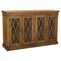 Aparador de madera y vidrio con 4 puertas, 170 cm