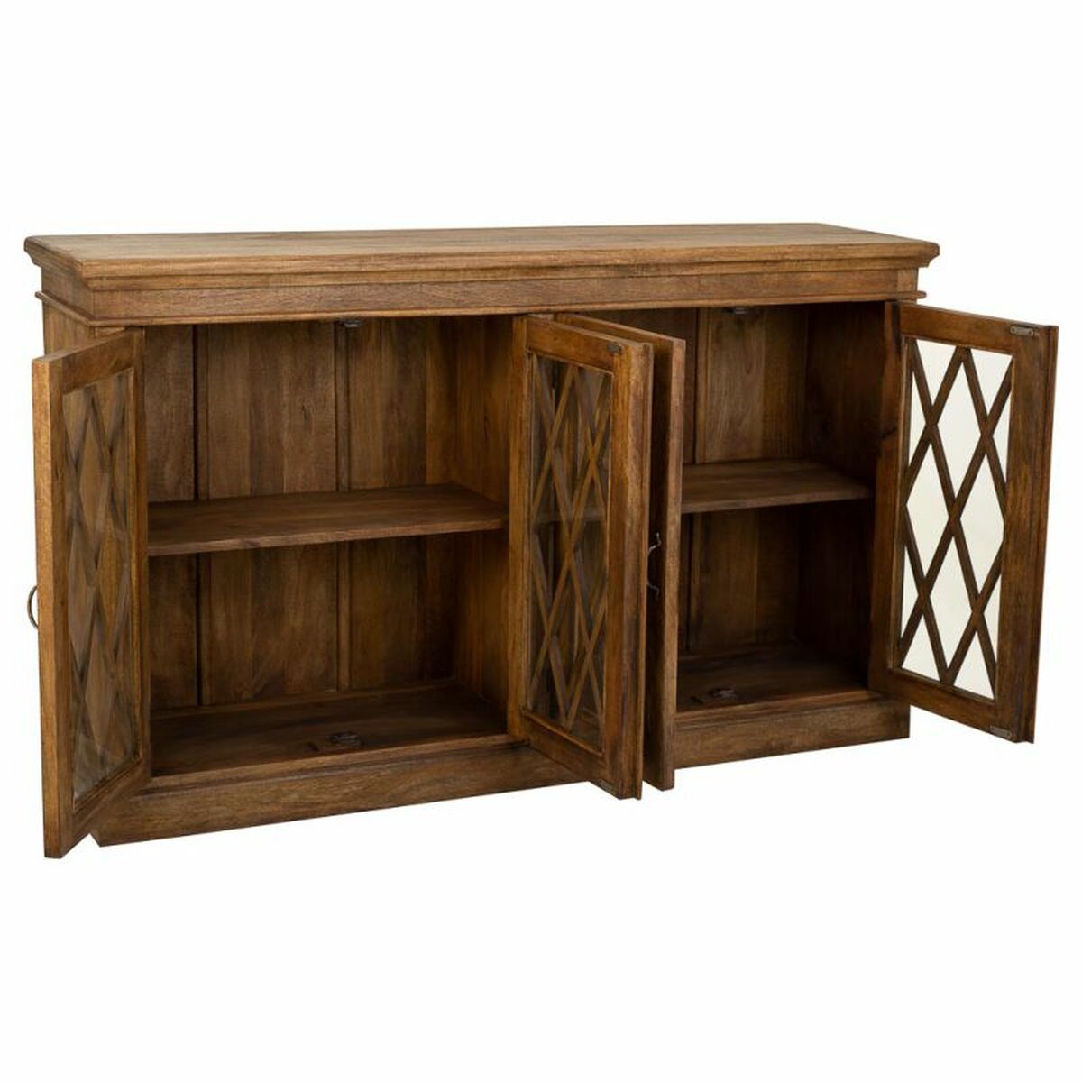 Aparador de madera y vidrio con 4 puertas, 170 cm — imagen 2