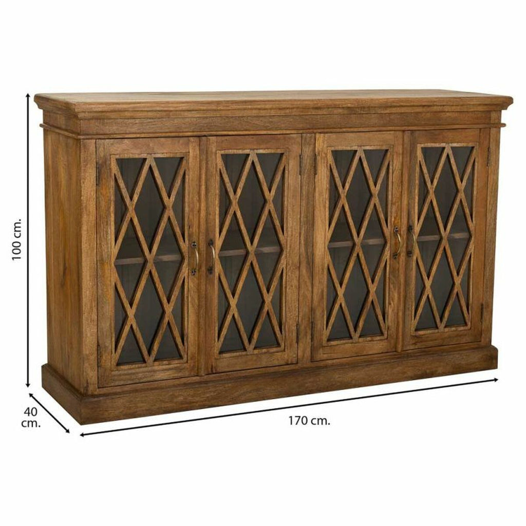 Aparador de madera y vidrio con 4 puertas, 170 cm — imagen 3