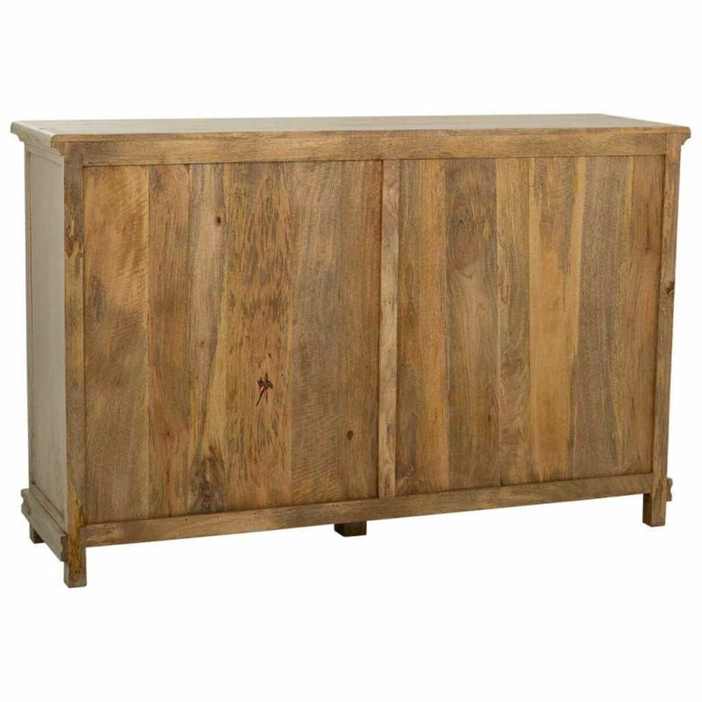 Aparador de madera y vidrio en blanco, estilo artesanal, 160 cm — imagen 5
