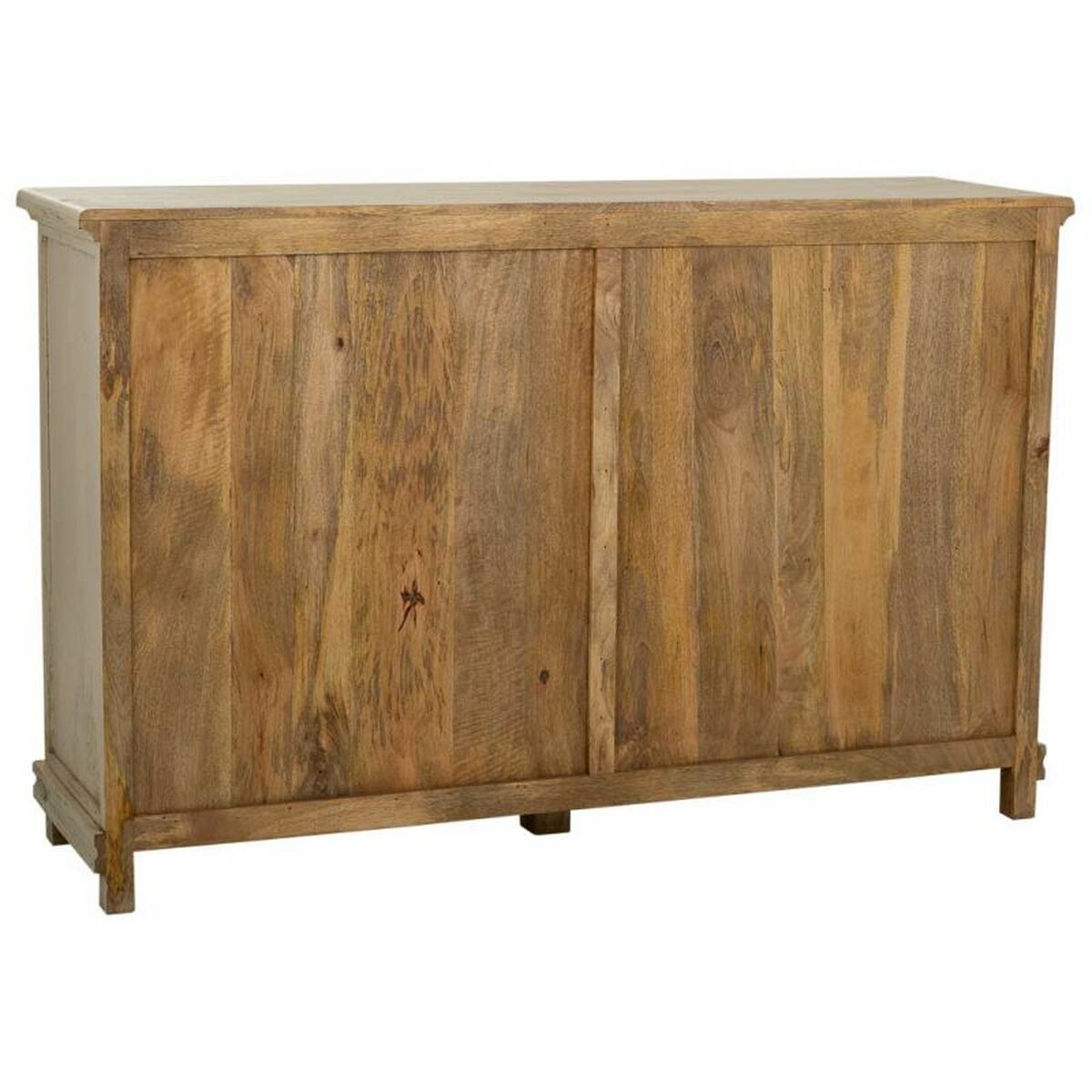 Aparador de madera y vidrio en blanco, estilo artesanal, 160 cm — imagen 5