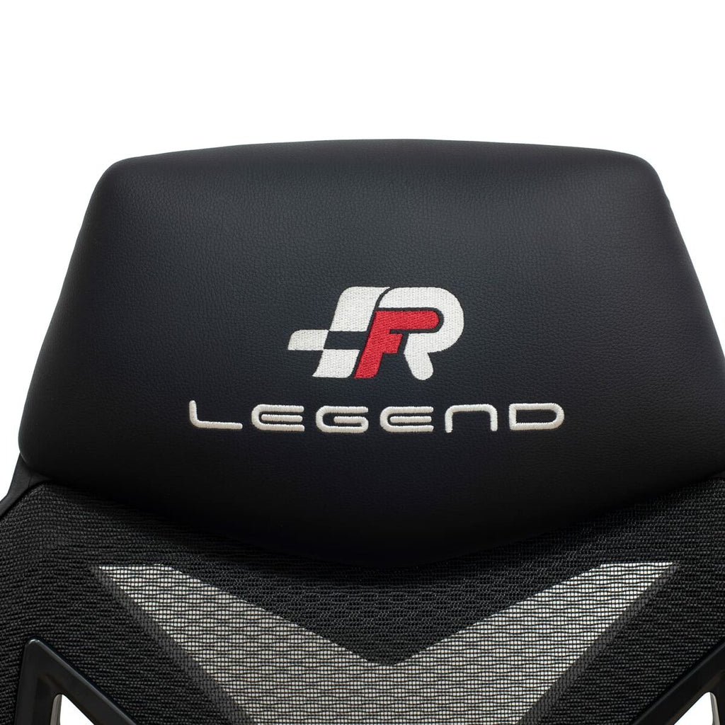 Silla gaming ergonómica de cuero sintético, negra — imagen 3