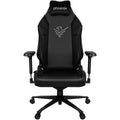 Silla gaming con reposabrazos y ruedas, negra