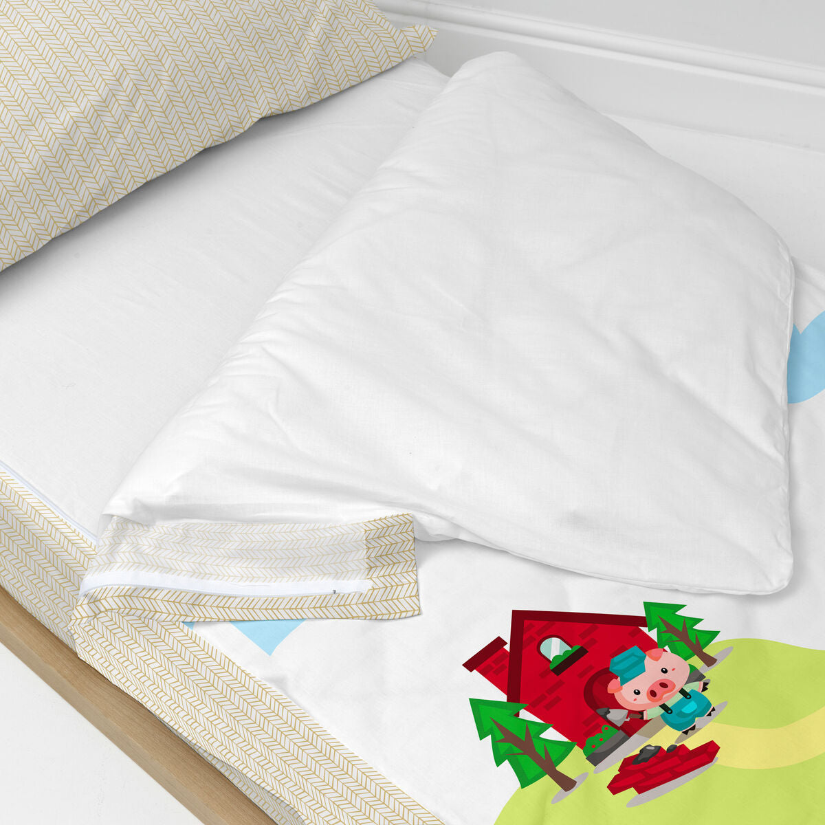 Saco nórdico sin relleno de algodón multicolor, cama de 90 — imagen 3