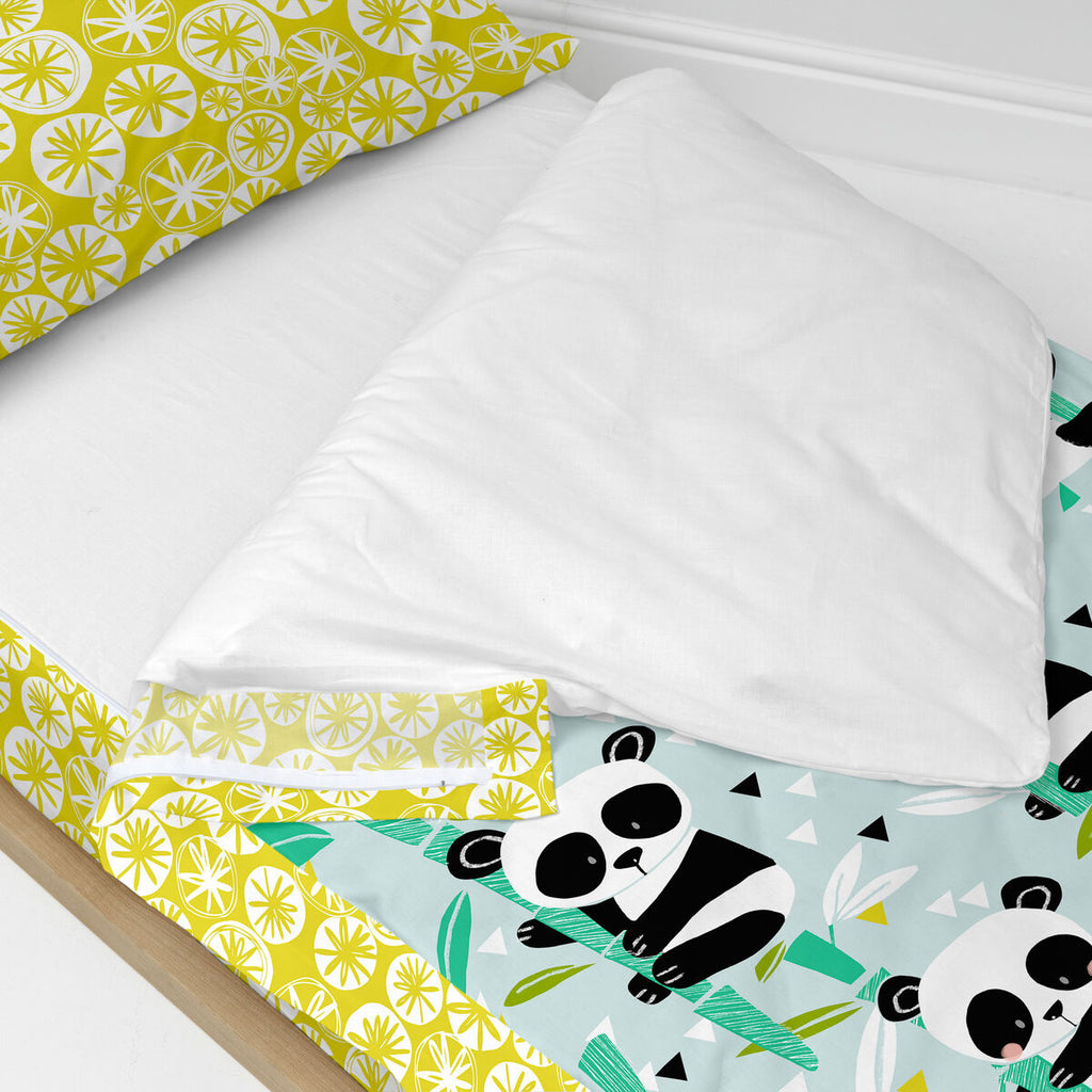 Saco nórdico infantil de algodón, estampado Panda azul, 90 x 200 cm — imagen 3