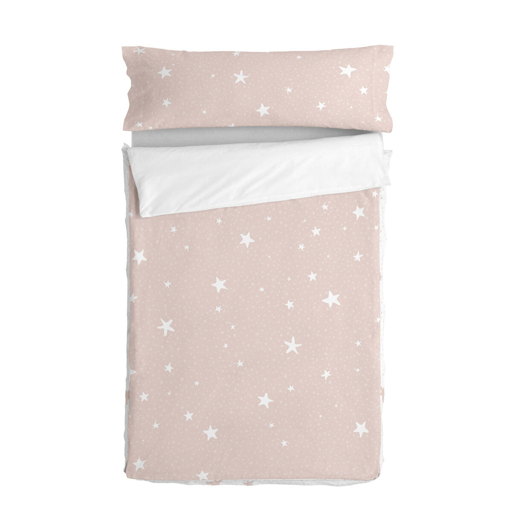 Saco nórdico infantil de algodón, estampado Little Star, rosa