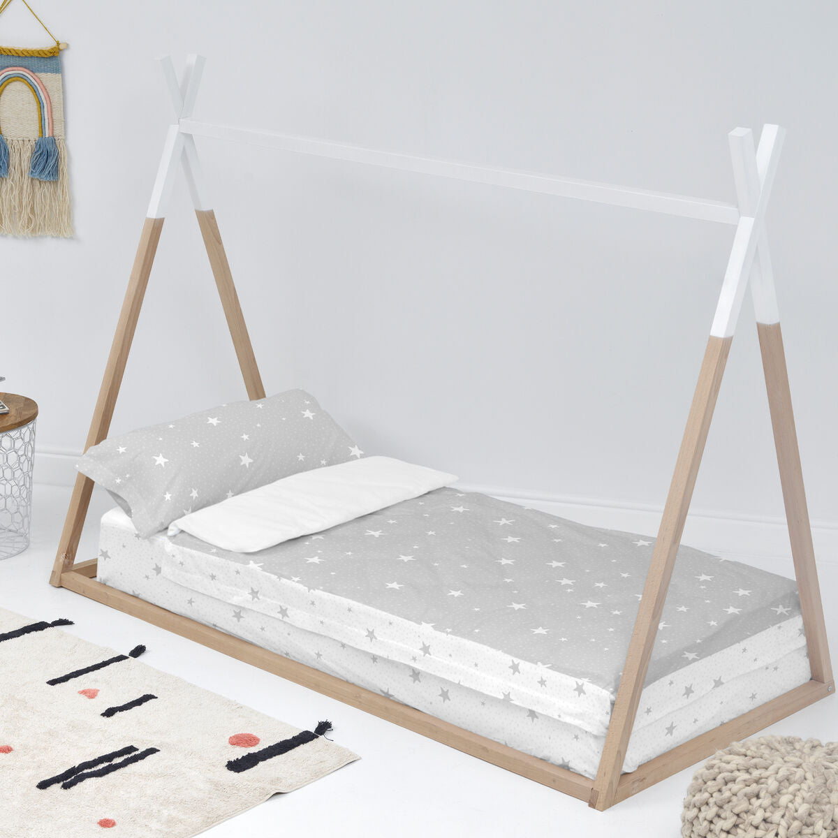 Saco nórdico de algodón gris, cama de 90 — imagen 2