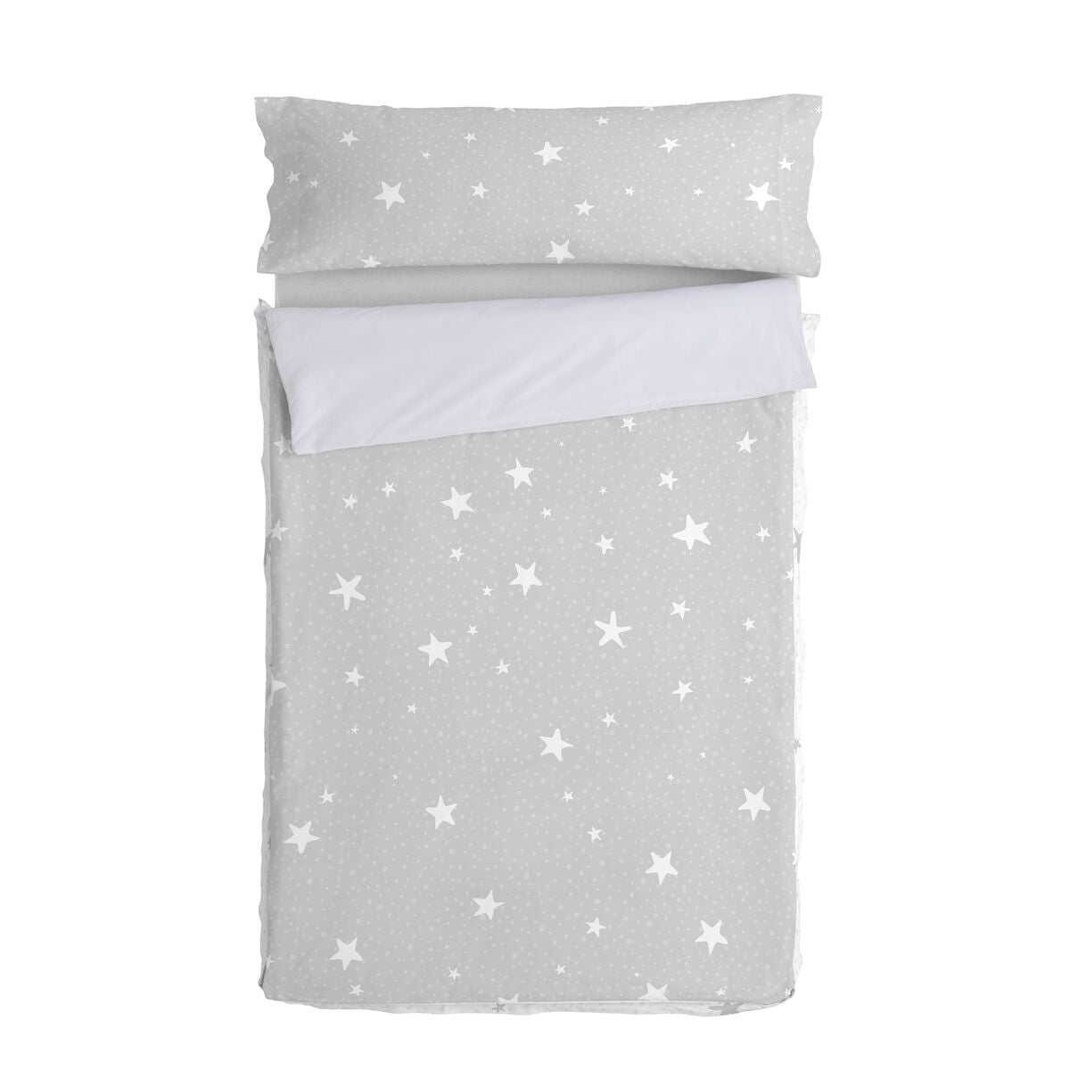 Saco nórdico de algodón gris, cama de 90