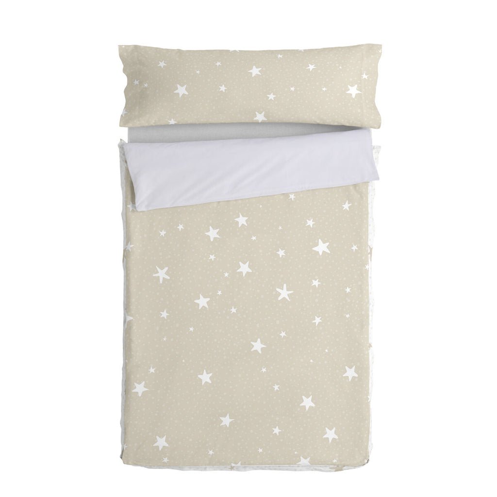 Saco nórdico infantil de algodón, Little Star beige, cama de 105