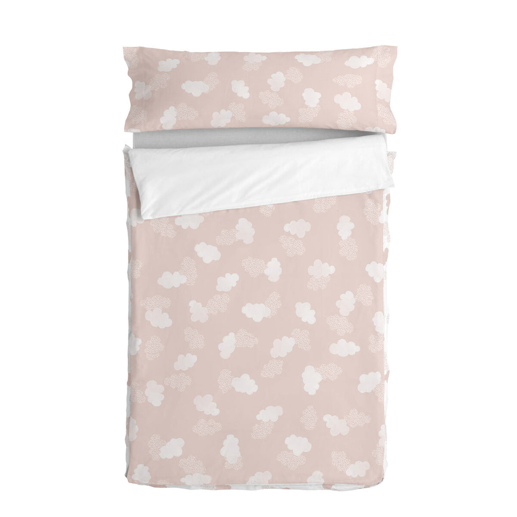 Saco nórdico infantil sin relleno Clouds rosa, cama 90