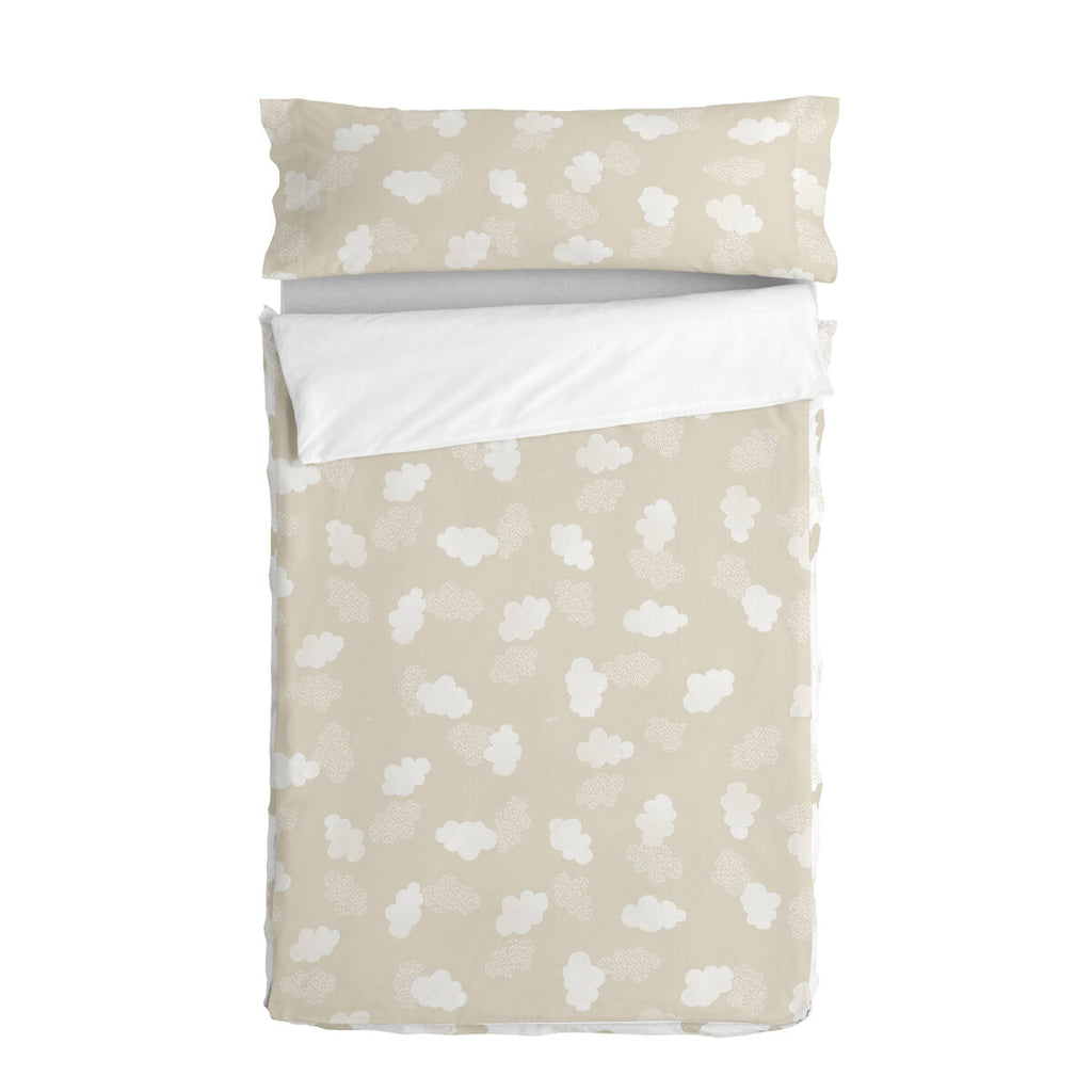 Saco nórdico con relleno, algodón beige, cama de 105