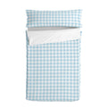 Saco nórdico con relleno de algodón azul Vichy, cama de 105