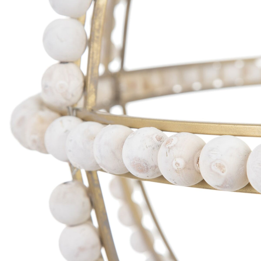 Lámpara de techo de madera y metal con cuentas, 54 cm, blanco — imagen 4