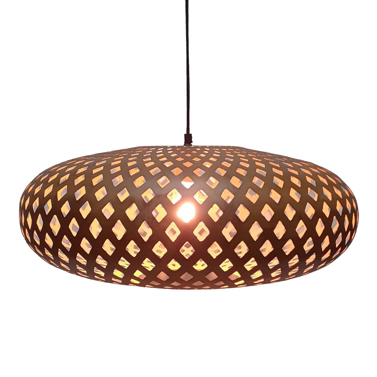 Lámpara de techo de metal dorado y crema, 56 x 56 cm