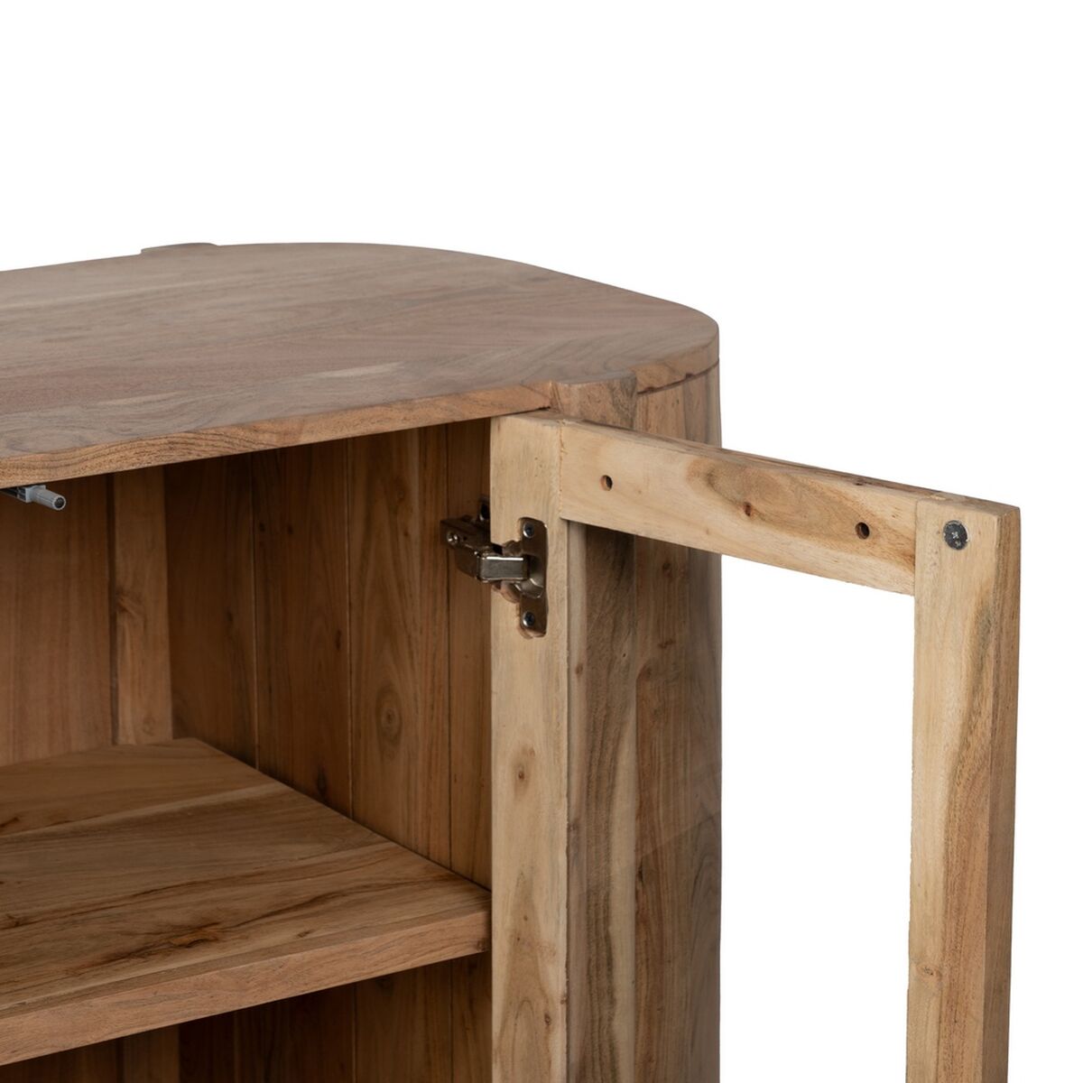 Aparador de madera de mango y cristal, 180 cm, sin montaje — imagen 5