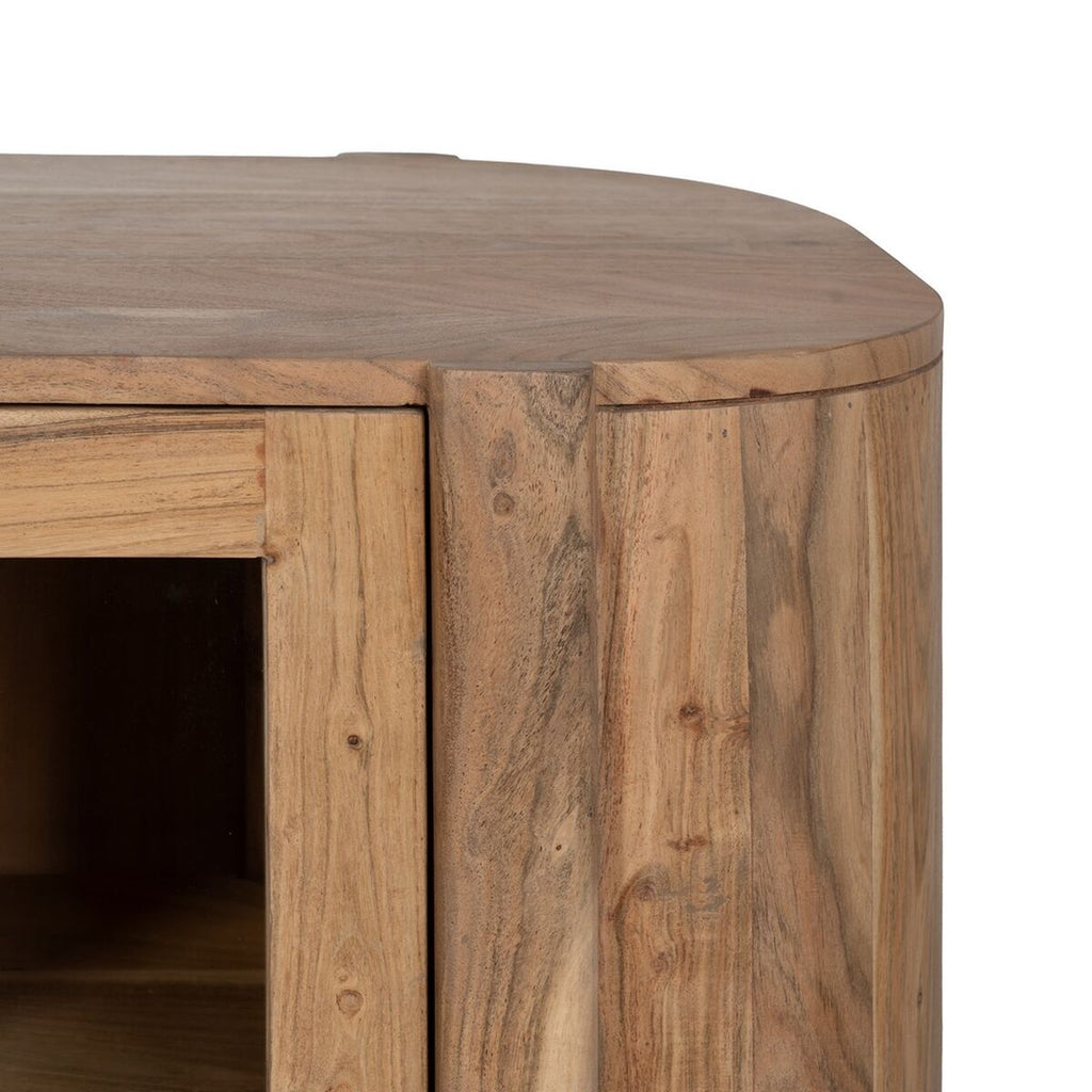 Aparador de madera de mango y cristal, 180 cm, sin montaje — imagen 8