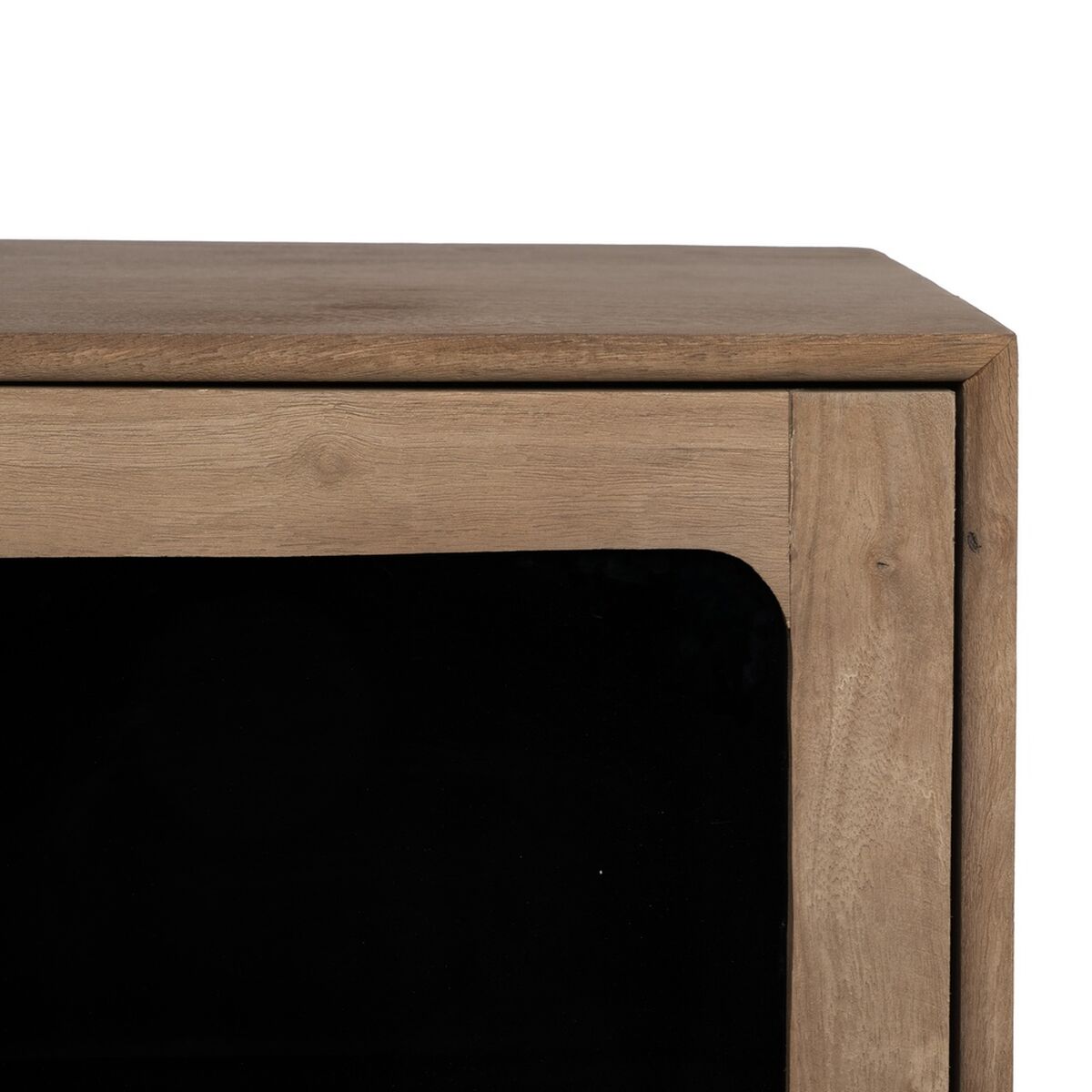Aparador de cristal y madera de mango, negro y natural — imagen 8