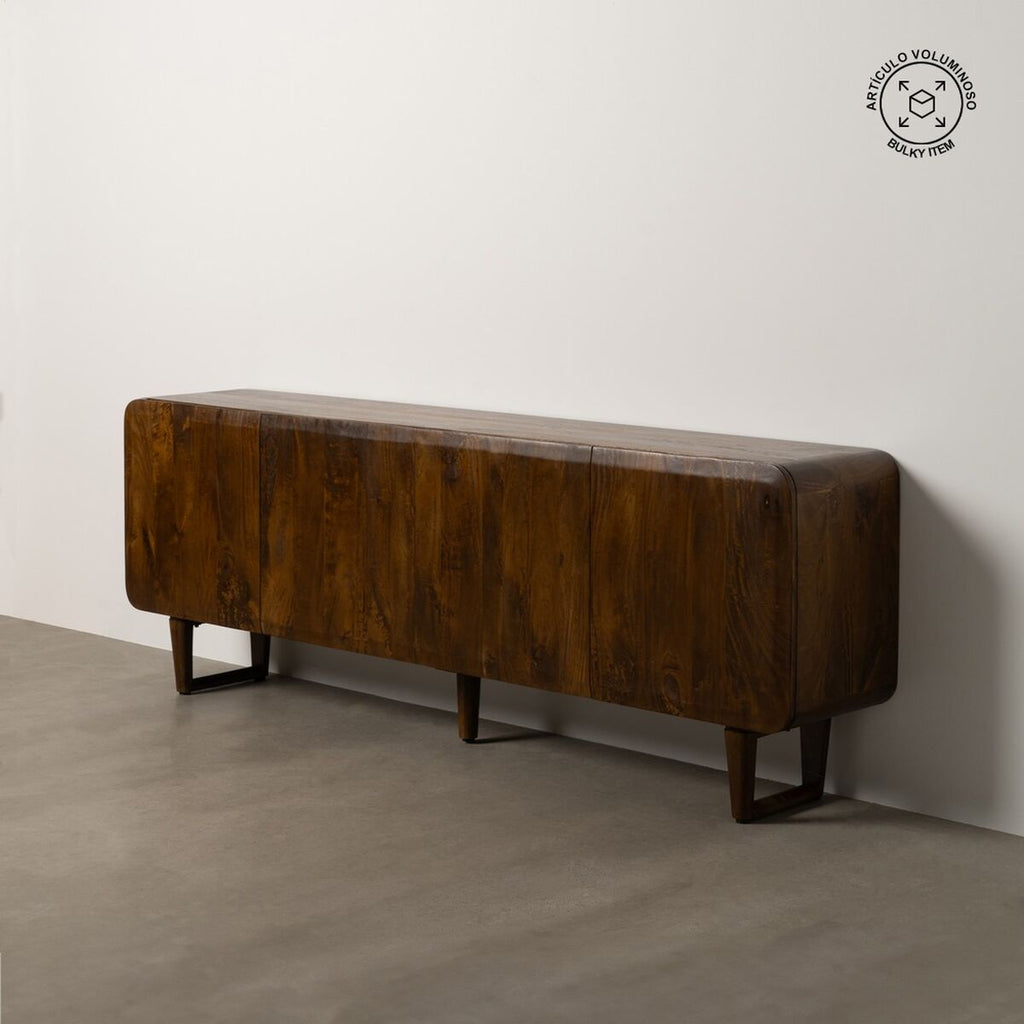 Aparador marrón y negro de madera de mango, 234 x 44 x 86 cm — imagen 2