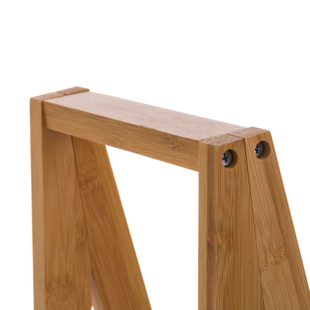 Estantería de baño blanca y natural de bambú y MDF, 30 x 81 cm — imagen 3