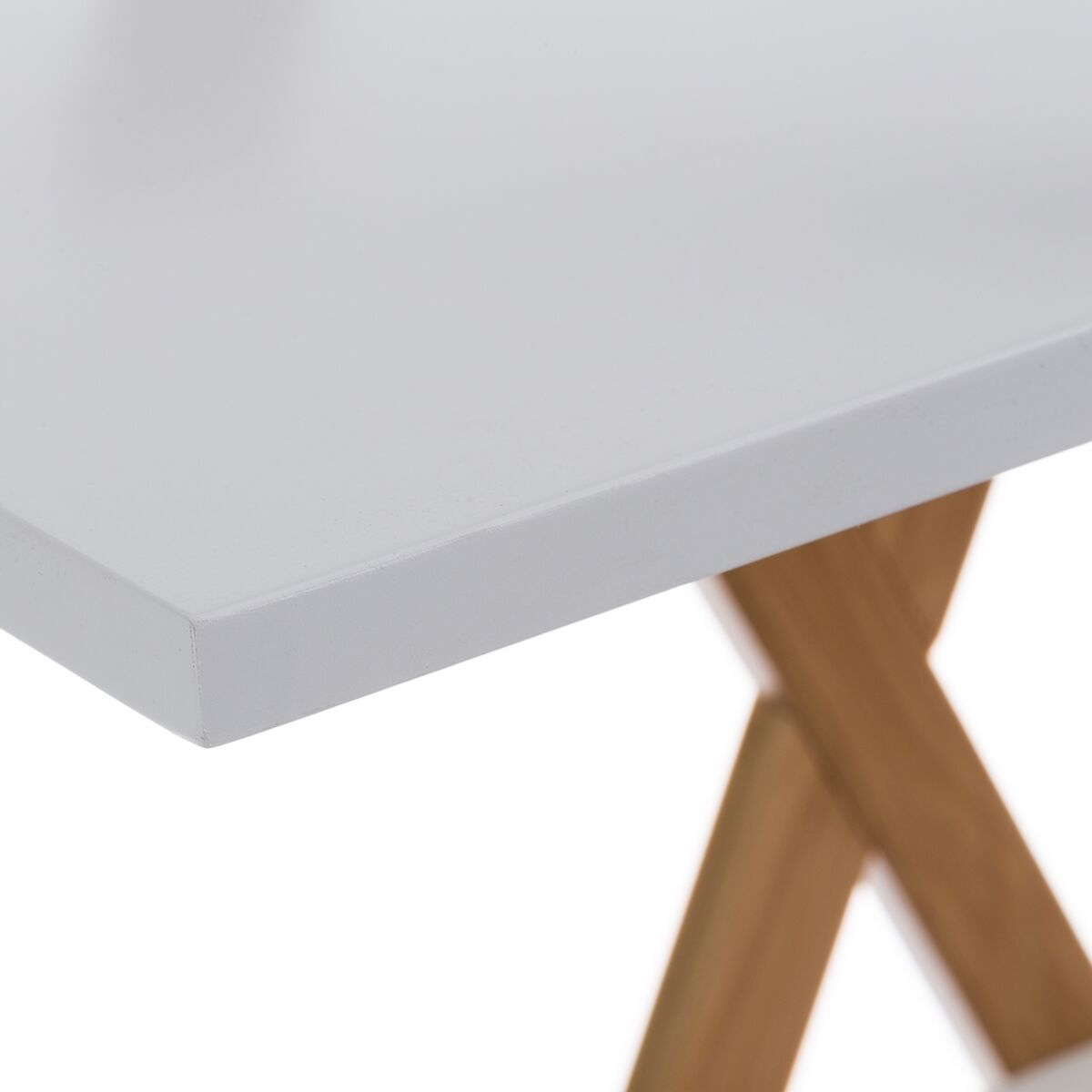 Estantería de baño blanca y natural de bambú, 125 x 30 x 103 cm — imagen 3