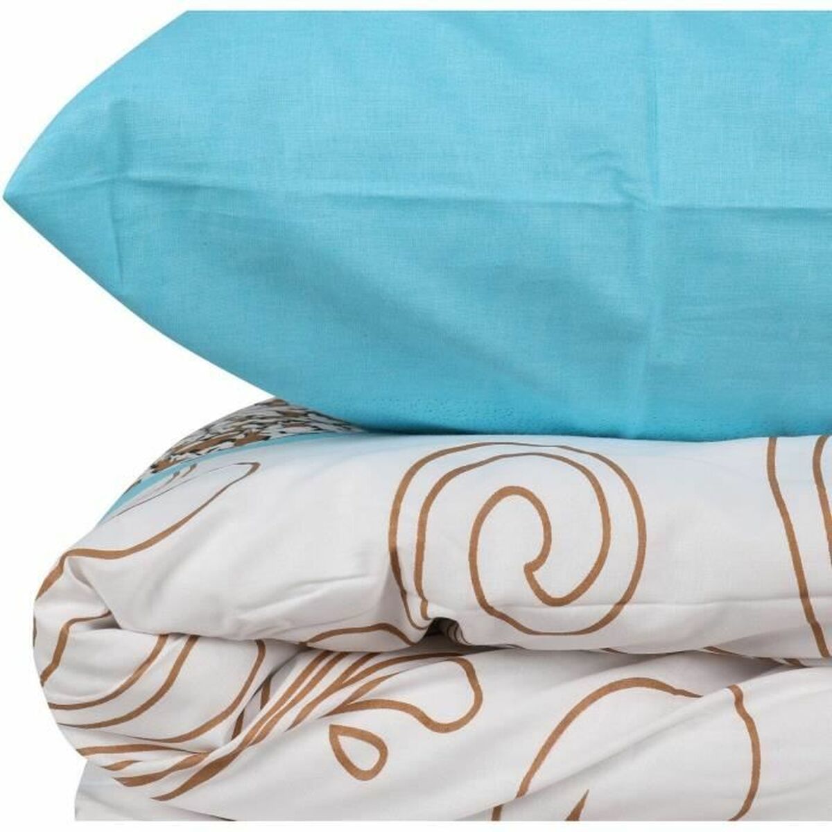 Juego de funda nórdica de algodón turquesa, cama de 200 — imagen 3