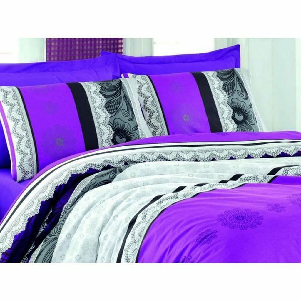 Juego de funda nórdica de algodón morado, cama de 200 — imagen 5