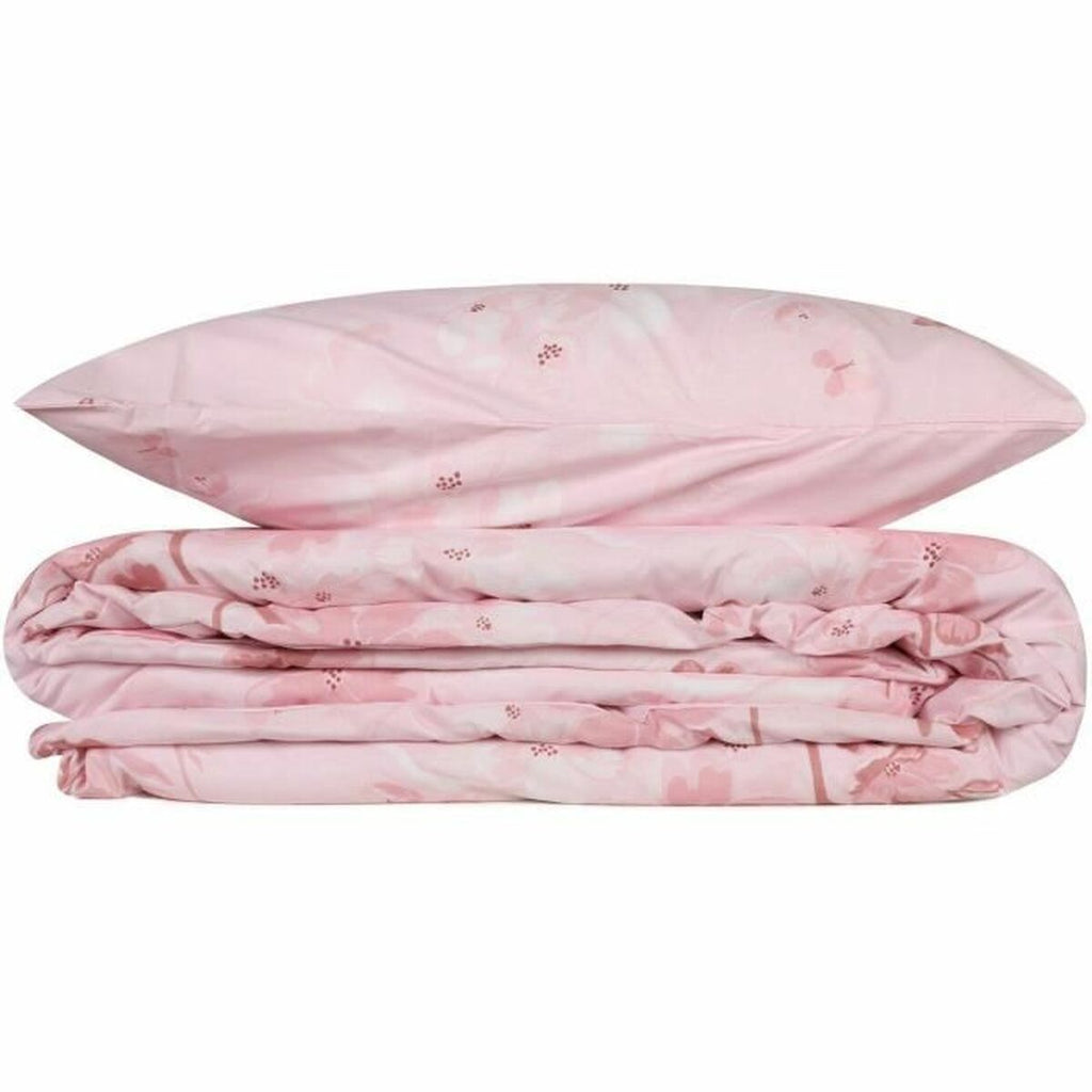 Juego de funda nórdica de algodón rosa, cama de 200