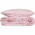 Juego de funda nórdica de algodón rosa, cama de 200