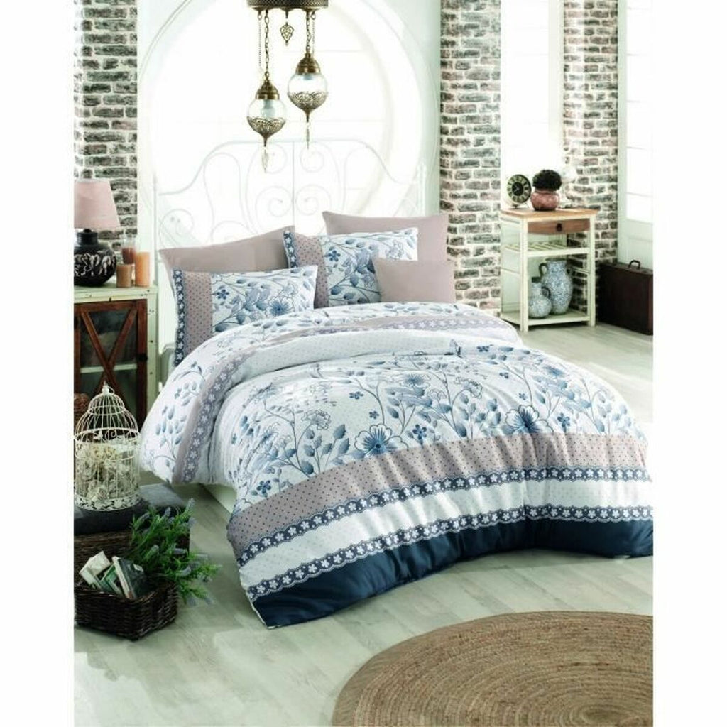 Juego de funda nórdica de algodón azul, cama de 200, 3 piezas — imagen 2