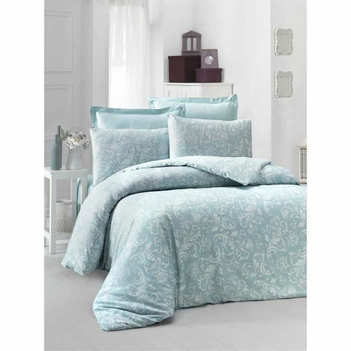 Juego de funda nórdica de algodón blanco, cama de 200 — imagen 2