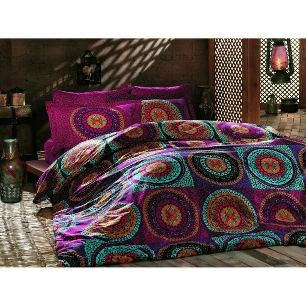 Juego de funda nórdica multicolor de algodón, 220 x 240 cm