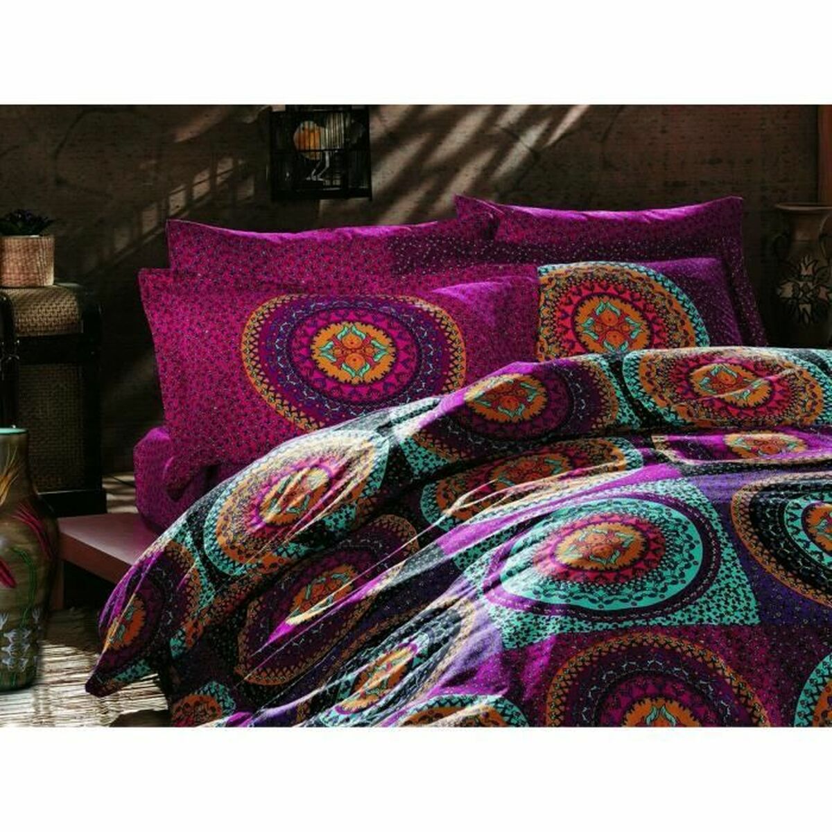 Juego de funda nórdica multicolor de algodón, 220 x 240 cm — imagen 2