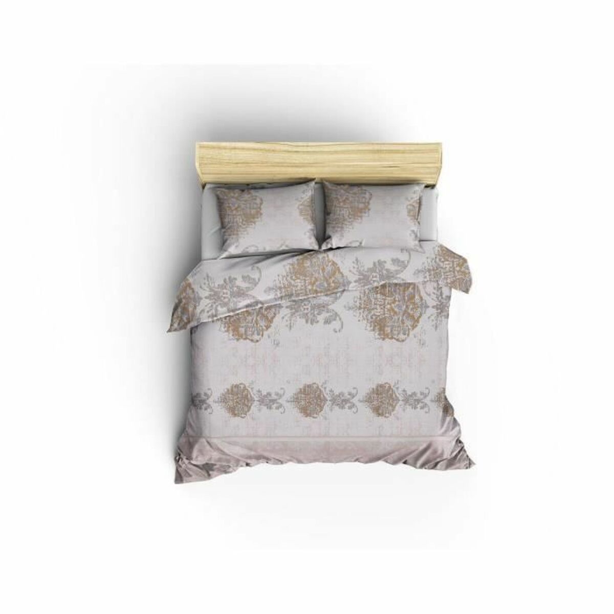 Juego de funda nórdica de algodón marrón, cama de 200 — imagen 3