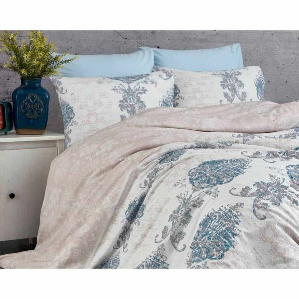 Juego de funda nórdica azul de algodón, cama de 200 cm — imagen 3