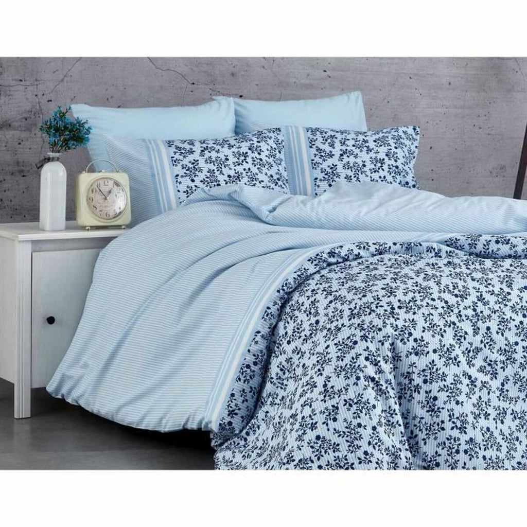 Juego de funda nórdica de algodón azul, cama de 200 cm — imagen 3