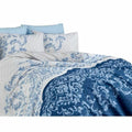 Juego de funda nórdica azul de algodón, cama de 200