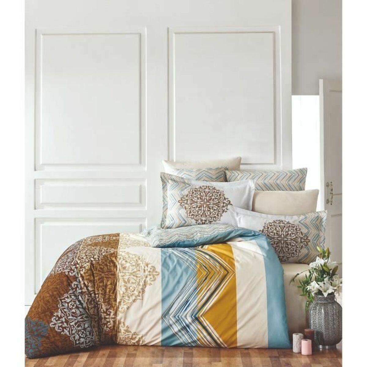 Juego de funda nórdica de algodón blanco, cama de 200 — imagen 2