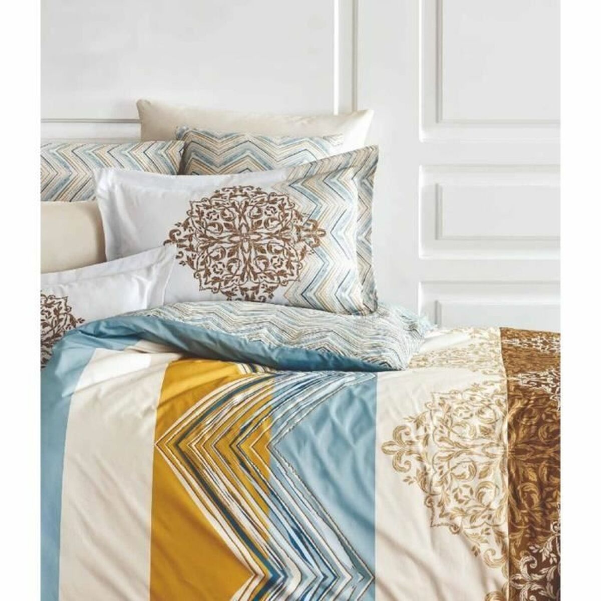 Juego de funda nórdica de algodón blanco, cama de 200 — imagen 4
